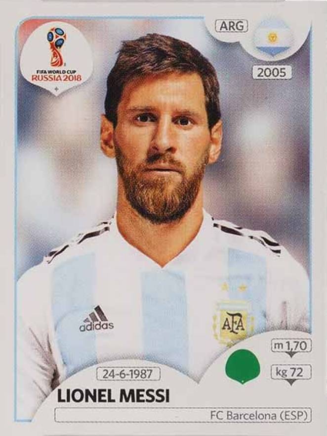 2018 Panini World Cup Stickers Lionel Messi #288 Soccer Card