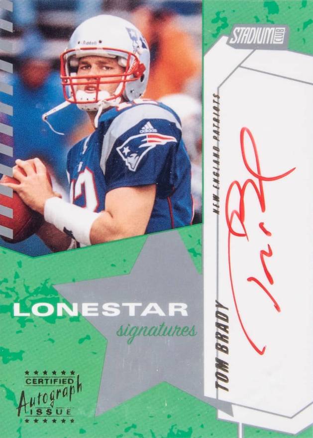 2002 Stadium Club Lone Star Signatures Tom Brady #LS-TB Football Card