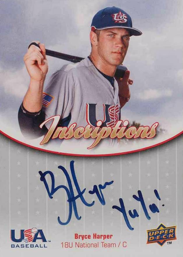 2009 Upper Deck USA Baseball 18U National Team Inscriptions Autographs Bryce Harper #BH Baseball Card