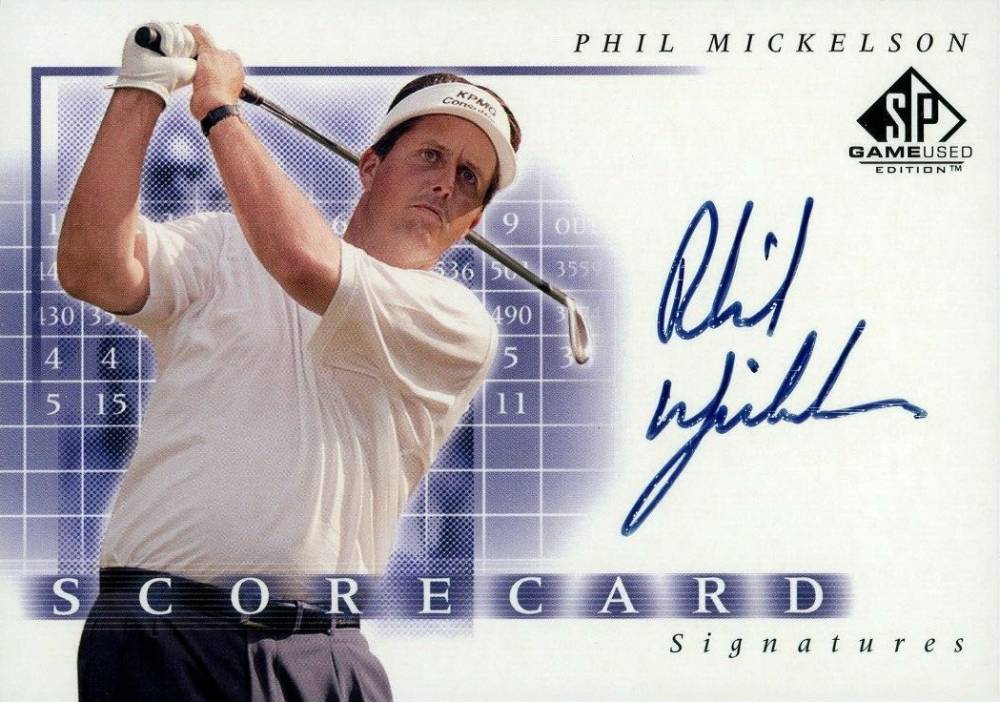 2002 SP Game Used Scorecard Signatures Phil Mickelson #SS-PM Golf Card