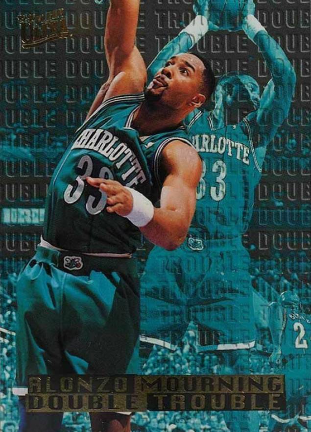 1995 Ultra Double Trouble Alonzo Mourning #4 Basketball Card