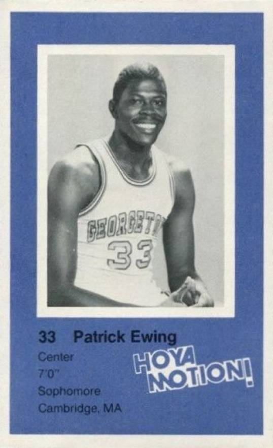 1982 Georgetown Hoyas Patrick Ewing #2 Basketball Card
