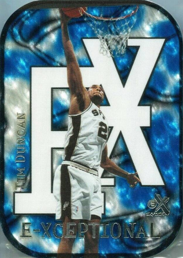 1999 Skybox E-X E-Xceptional Tim Duncan #9 Basketball Card