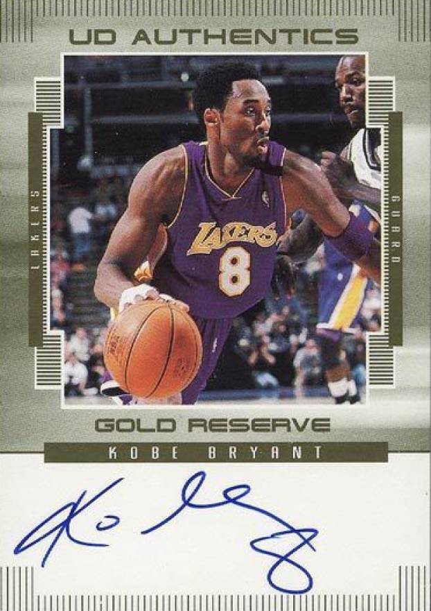 1999 Upper Deck Gold Reserve UD Authentics Autograph Kobe Bryant #KB Basketball Card