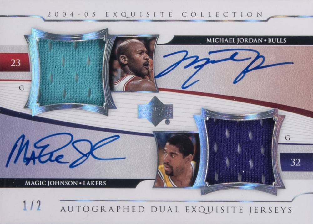 2004 Upper Deck Exquisite Collection Extra Exquisite Jerseys Autographs Jordan/Johnson #A2E-MM Basketball Card