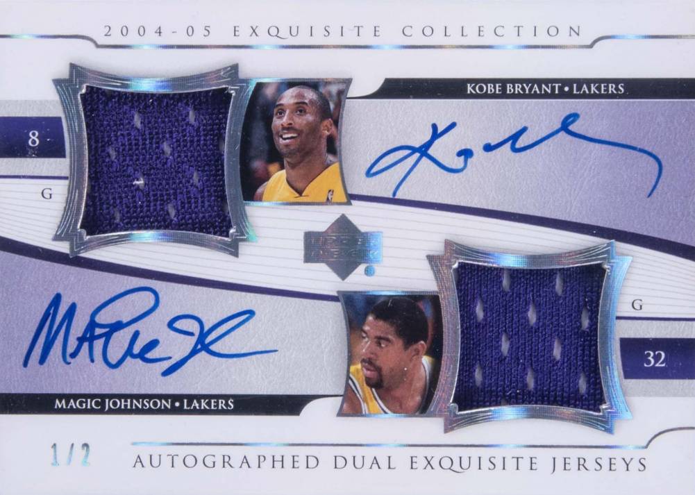 2004 Upper Deck Exquisite Collection Extra Exquisite Jerseys Autographs Bryant/Johnson #A2E-BJ Basketball Card