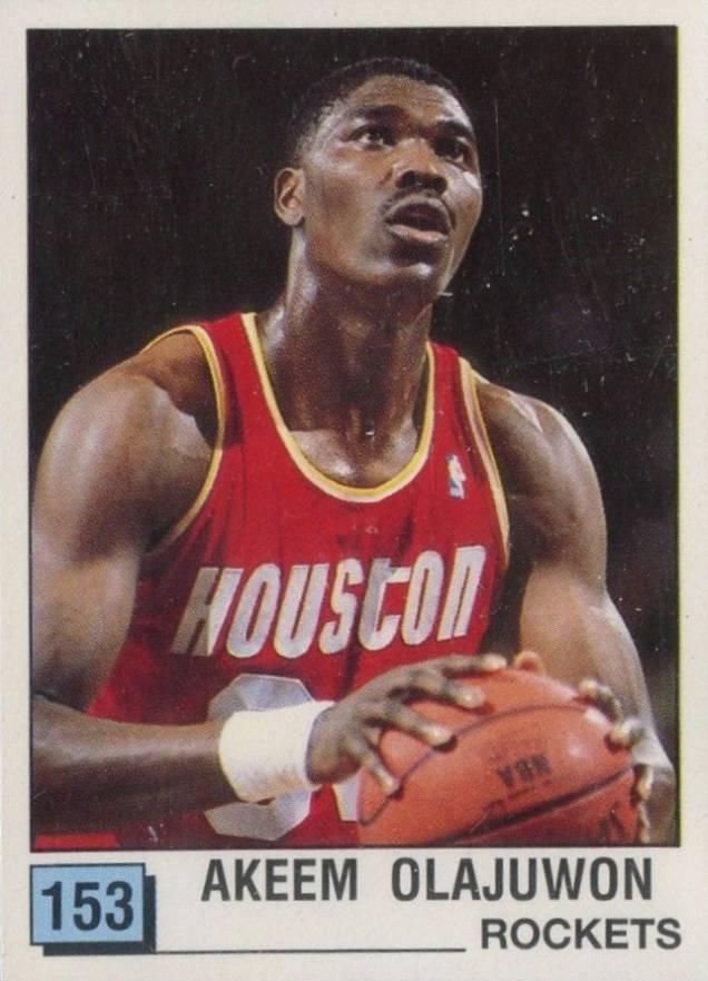 1989 Panini Spanish Sticker Hakeem Olajuwon #153 Basketball Card
