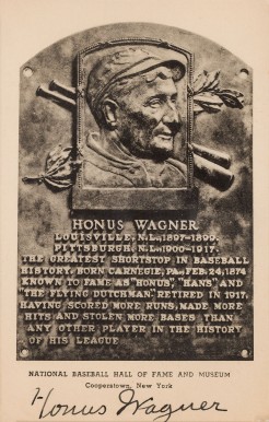 1946 Albertype HOF Plaque Autographed Honus Wagner # Baseball Card