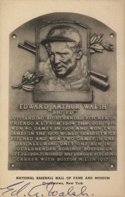 1946 Albertype HOF Plaque Autographed Ed Walsh # Baseball Card