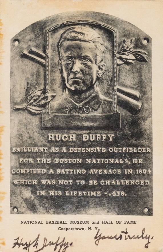 1946 Albertype HOF Plaque Autographed Hugh Duffy # Baseball Card