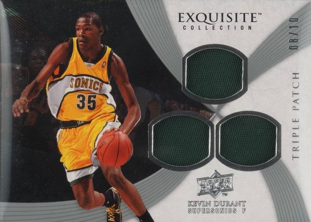 2007 Upper Deck Exquisite Collection Triple Patches Kevin Durant #TRIP-KD Basketball Card
