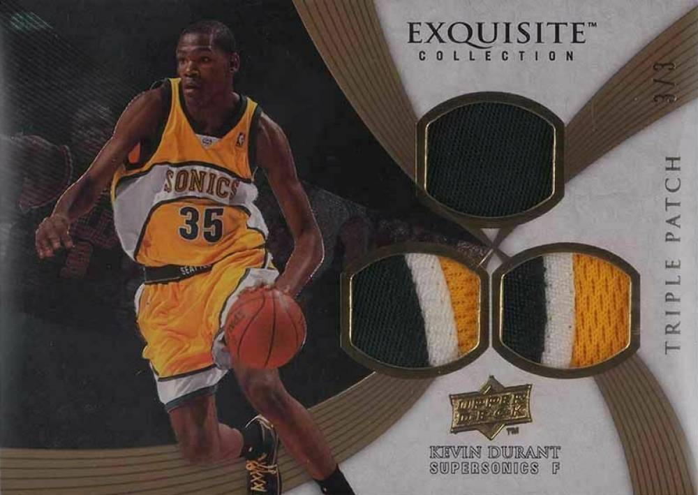 2007 Upper Deck Exquisite Collection Triple Patches Kevin Durant #TRIP-KD Basketball Card