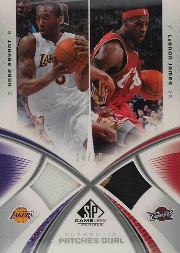2005 SP Game Used Authentic Patches Dual Bryant/James #AF2PBJ Basketball Card