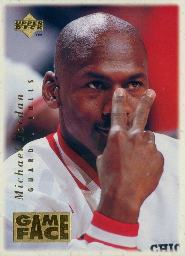 1996 Collector's Choice Game Face Michael Jordan #2 Basketball Card