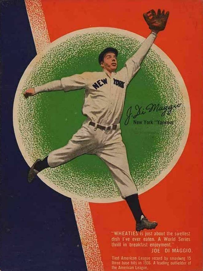 1937 Wheaties-Series 9 Hand Cut Joe DiMaggio # Baseball Card