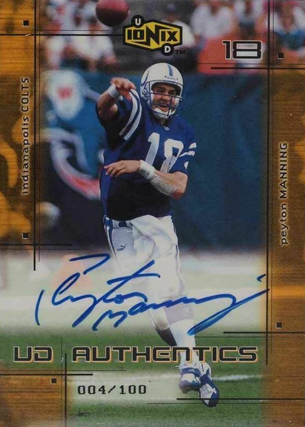 2000 Upper Deck Ionix UD Authentics Peyton Manning #PM Football Card