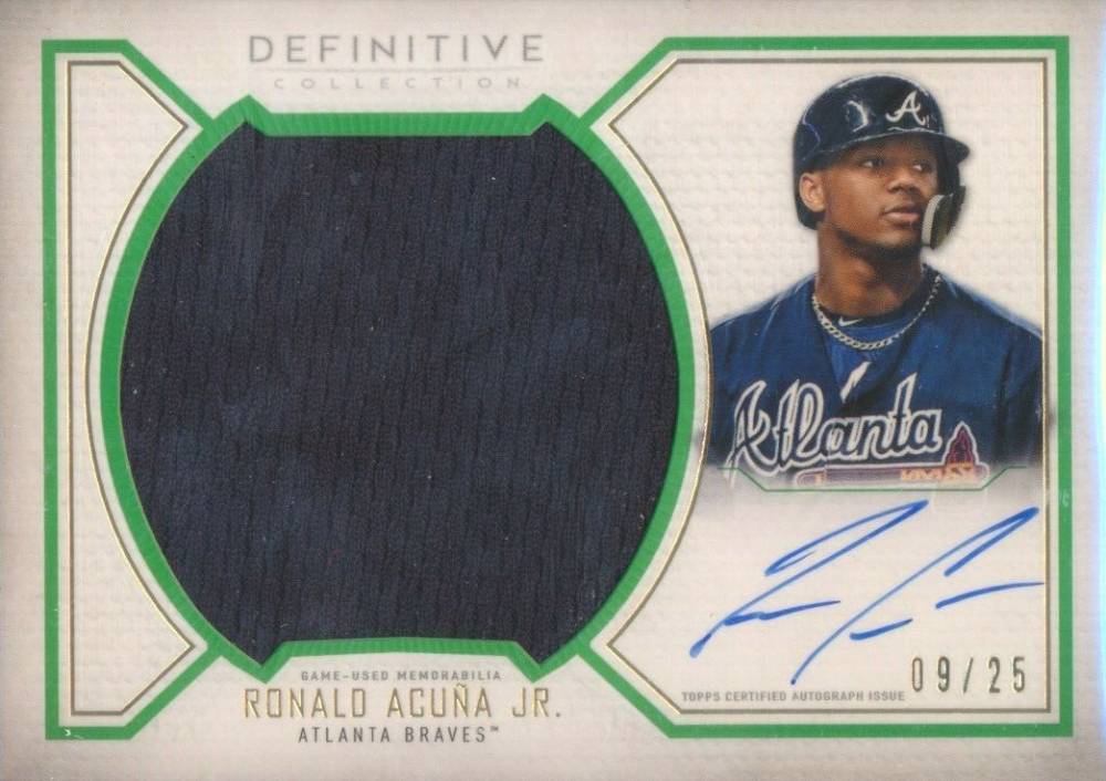 2019 Topps Definitive Collection Autograph Relic Collection Ronald Acuna Jr. #RA Baseball Card