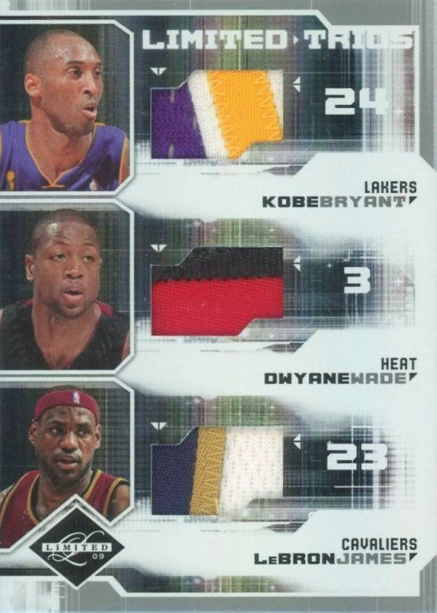 2009 Panini Limited Limited Trios Dwyane Wade/Kobe Bryant/LeBron James #1 Basketball Card