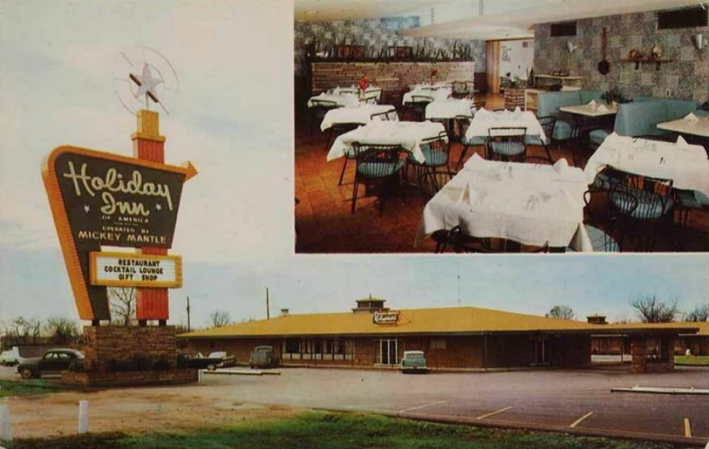 1959 Holiday Inn Postcard Mickey Mantle #B Baseball Card