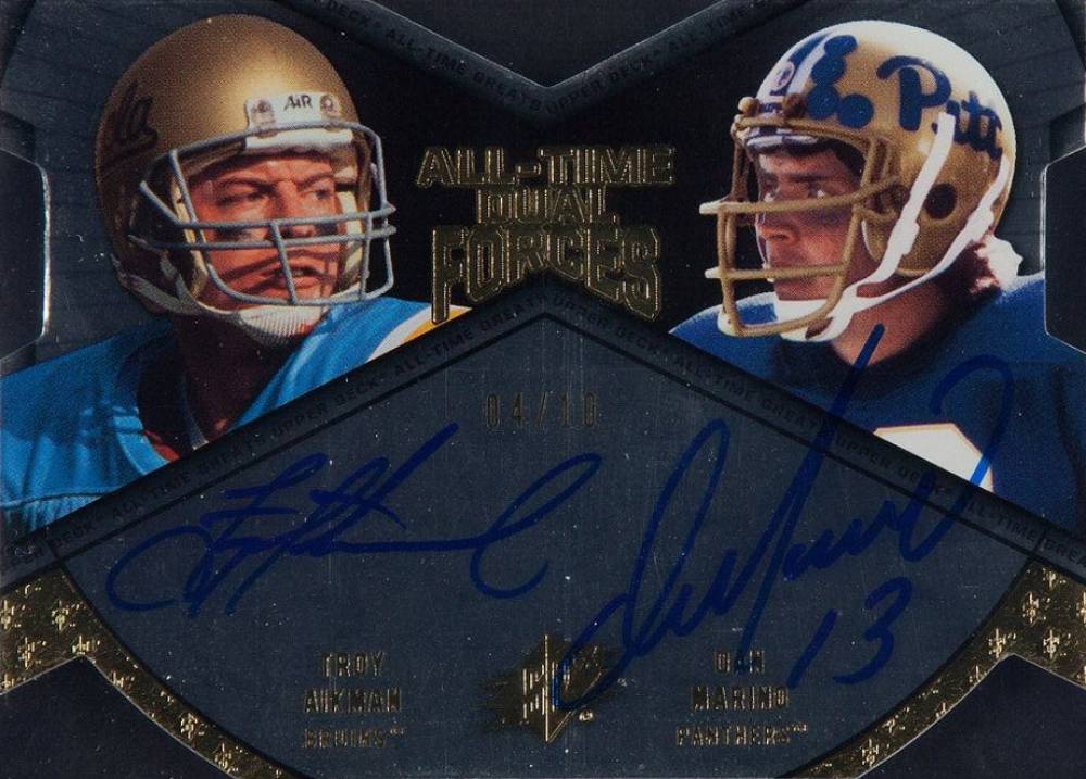 2012 Upper Deck All-Time Greats All-Time Dual Forces Autographs Troy Aikman/Dan Marino #AM Football Card