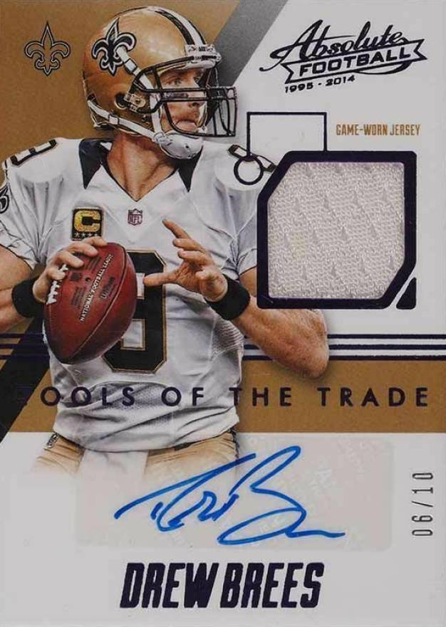 2014 Panini Absolute Tools of the Trade Rookie Signatures Drew Brees #DBR Football Card