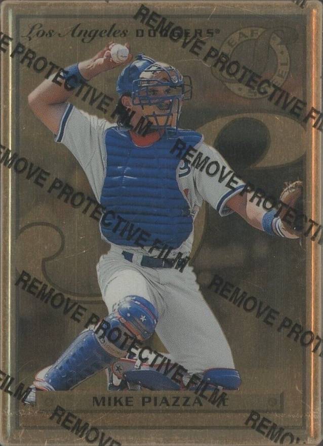 1996 Leaf Steel Mike Piazza #51 Baseball Card