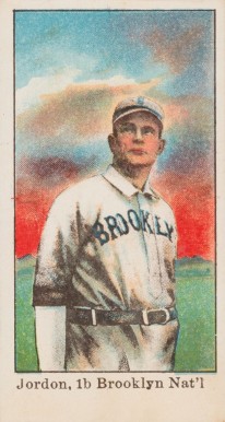 1909 E90-1 American Caramel Jordan, 1b Brooklyn Nat'l # Baseball Card