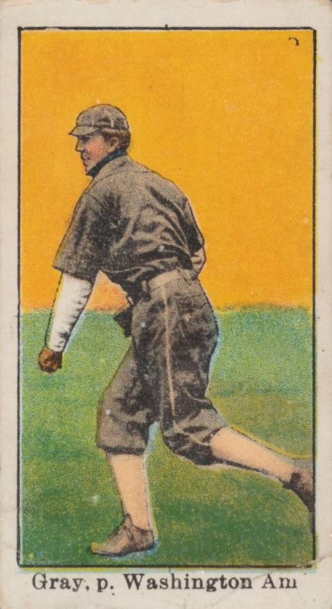 1909 E90-1 American Caramel Gray, p. Washington Amer. # Baseball Card