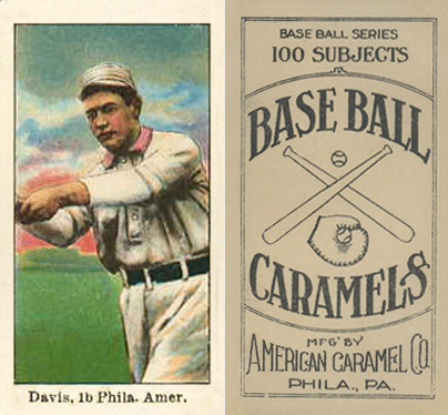 1909 E90-1 American Caramel Davis, 1b Phila. Amer. # Baseball Card