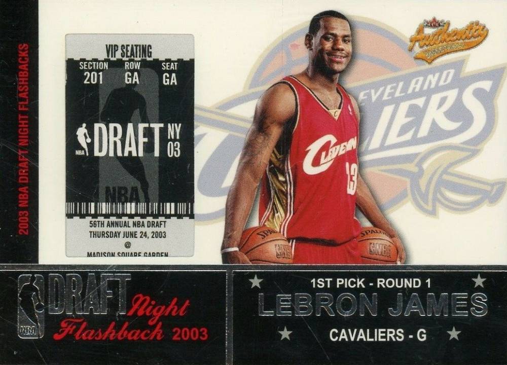 2004 Fleer Authentix Draft Night Flashback LeBron James #DNFLJ Basketball Card