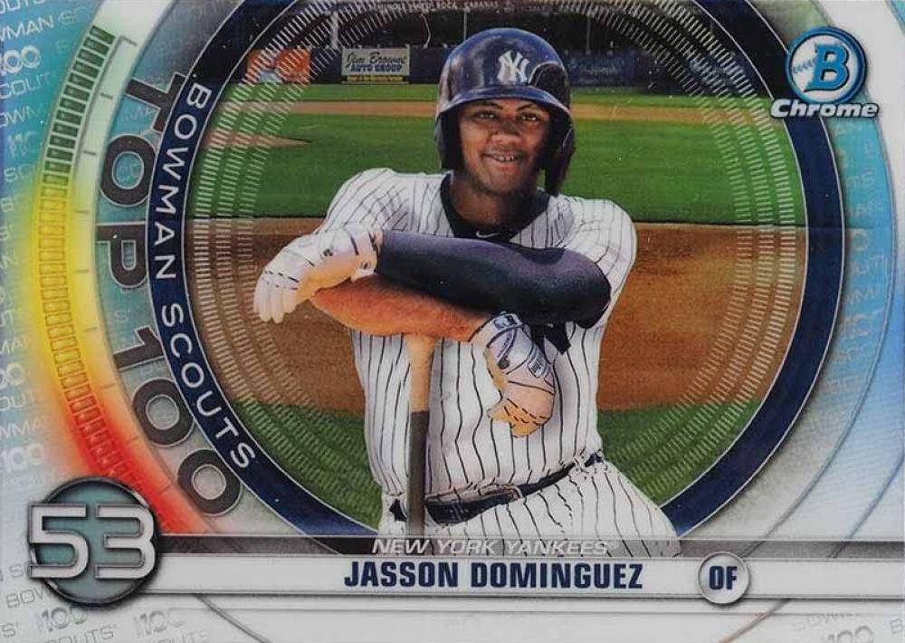 2020 Bowman Chrome Scouts' Top 100 Jasson Dominguez #BTP53 Baseball Card