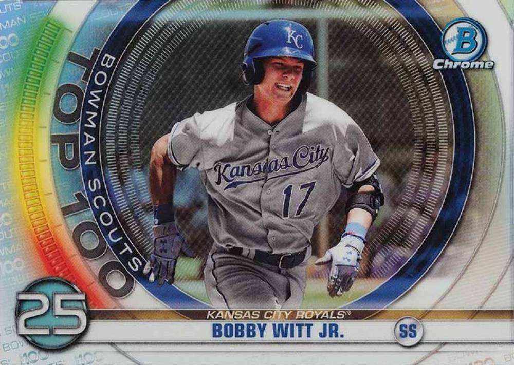 2020 Bowman Chrome Scouts' Top 100 Bobby Witt Jr. #BTP25 Baseball Card