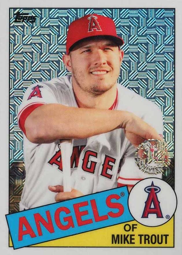 2020 Topps Silver Pack 1985 Chrome Promo Mike Trout #1 Baseball Card