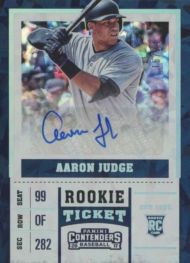 2017 Panini Chronicles Contenders Rookie Ticket Autographs Aaron Judge #1 Baseball Card
