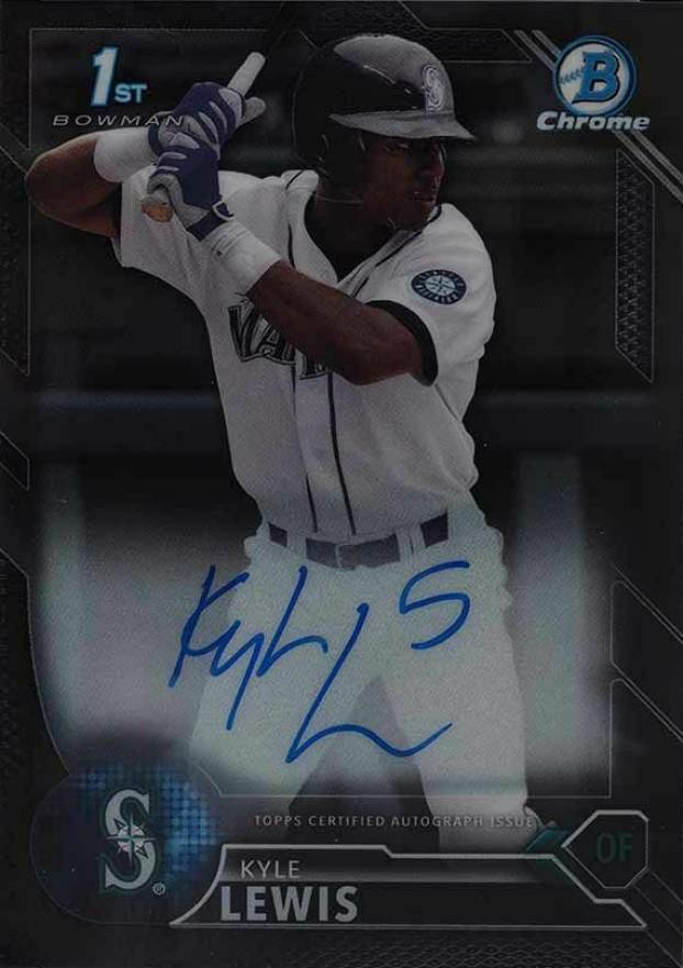 2016 Bowman Draft Chrome Draft Picks Autographs Kyle Lewis #CDAKL Baseball Card