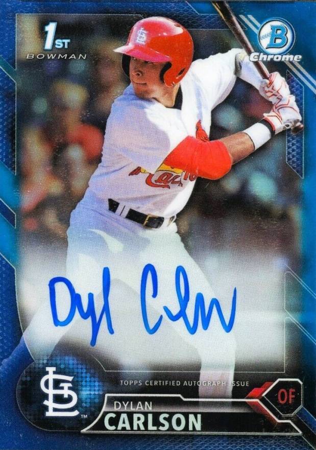 2016 Bowman Draft Chrome Draft Picks Autographs Dylan Carlson #CDADC Baseball Card