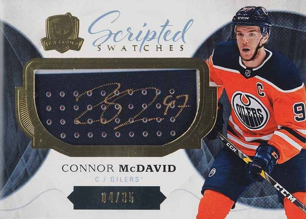2017 Upper Deck the Cup Scripted Swatches  Connor McDavid #SW-CM Hockey Card