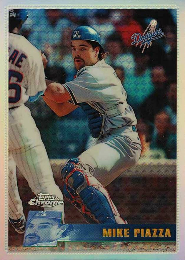 1996 Topps Chrome Mike Piazza #93 Baseball Card