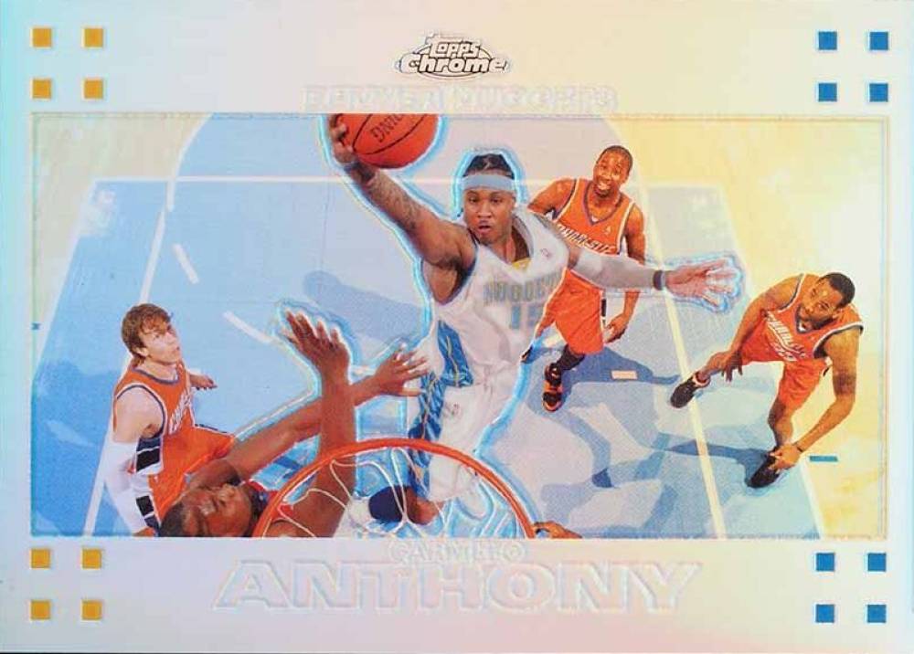 2007 Topps Chrome Carmelo Anthony #15 Basketball Card