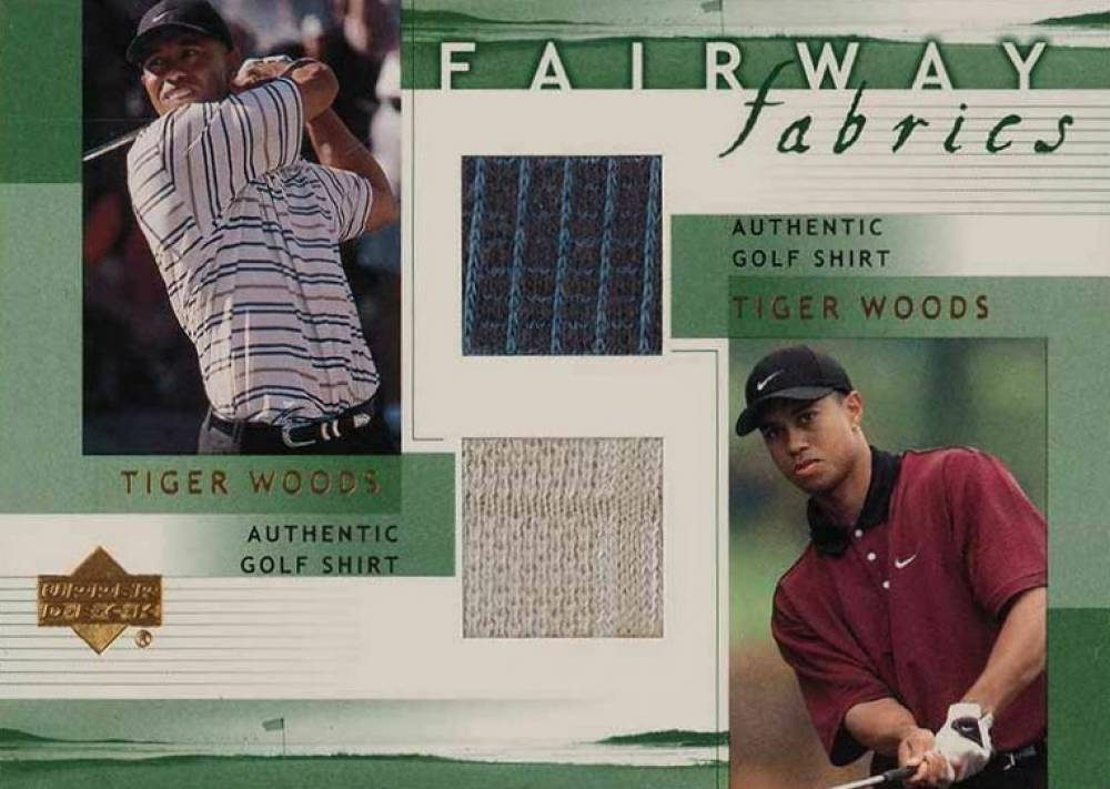 2002 Upper Deck Fairway Fabrics Tiger Woods #TWFFC Golf Card