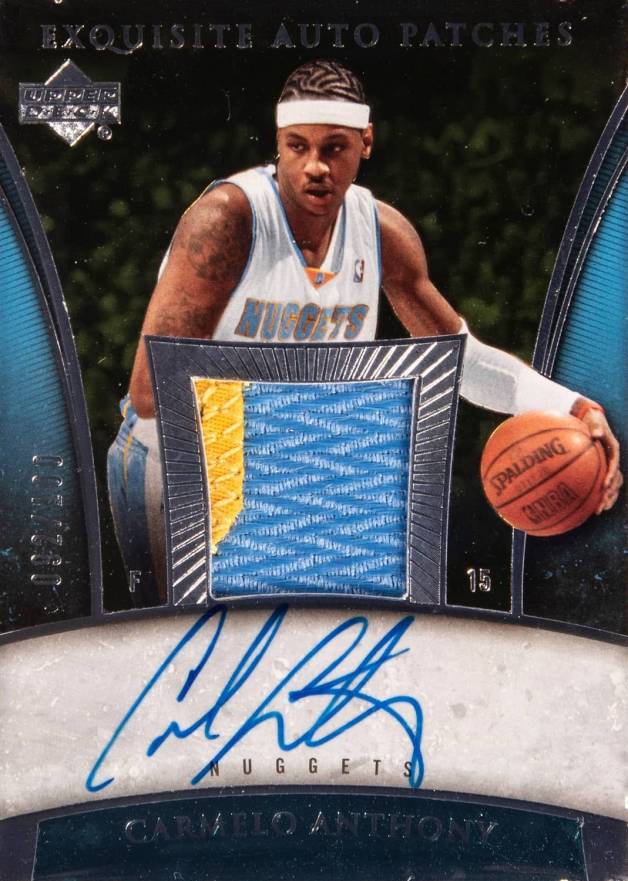 2005 Upper Deck Exquisite Collection Autograph Patches Carmelo Anthony #AP-CA Basketball Card