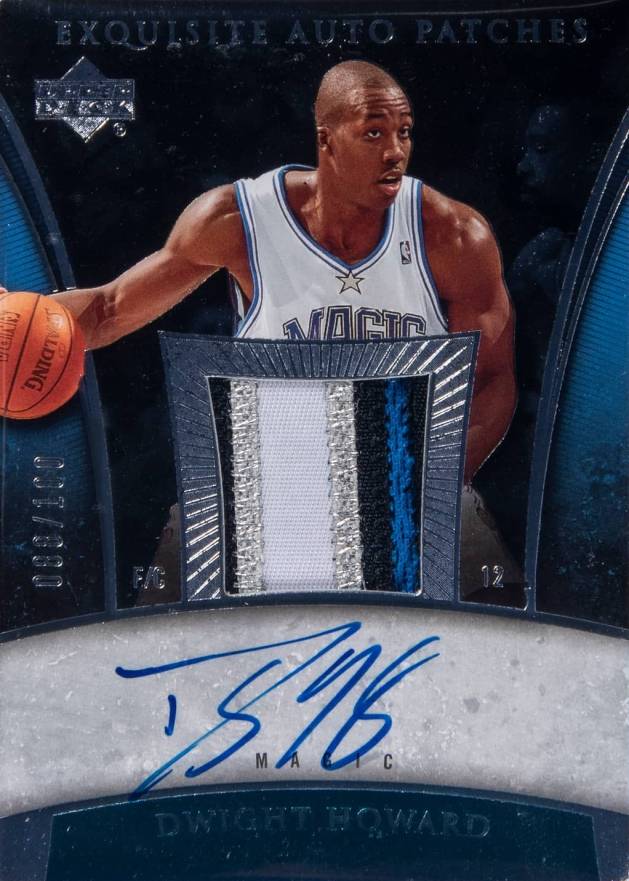2005 Upper Deck Exquisite Collection Autograph Patches Dwight Howard #AP-DH Basketball Card