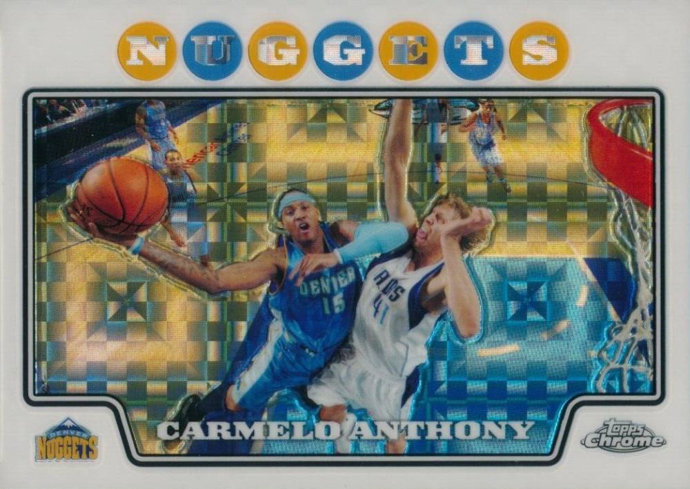 2008 Topps Chrome Carmelo Anthony #15 Basketball Card