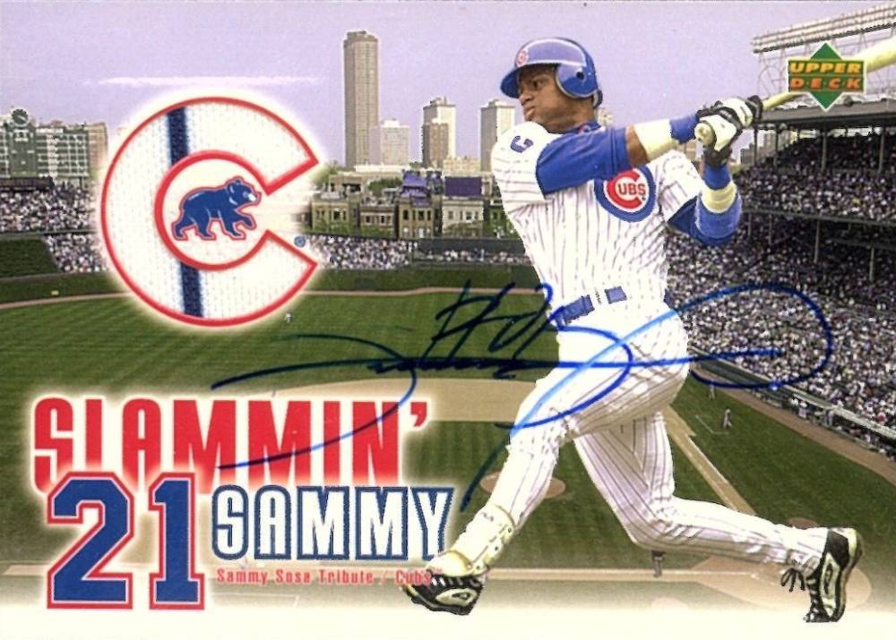 2003 Upper Deck Slammin' Sammy Tribute Autograph Jerseys Sammy Sosa #SST Baseball Card