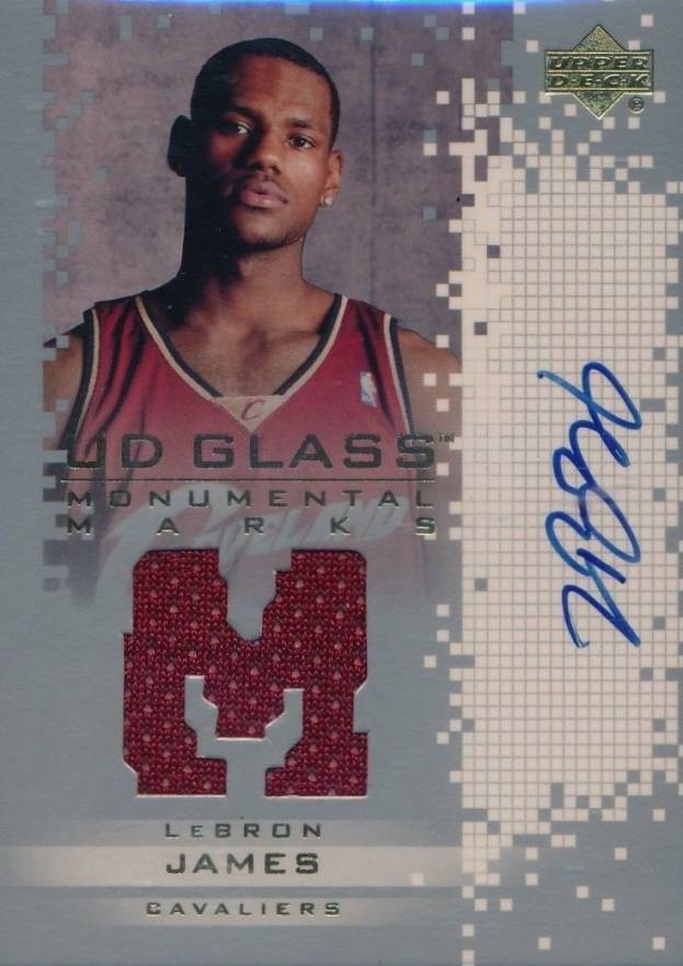 2003 Upper Deck Glass Monumental Marks LeBron James #LJ-J Basketball Card