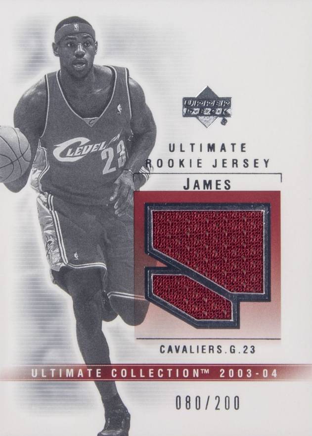 2003 Upper Deck Ultimate Collection Ultimate Game Jersey LeBron James #LJ-J Basketball Card