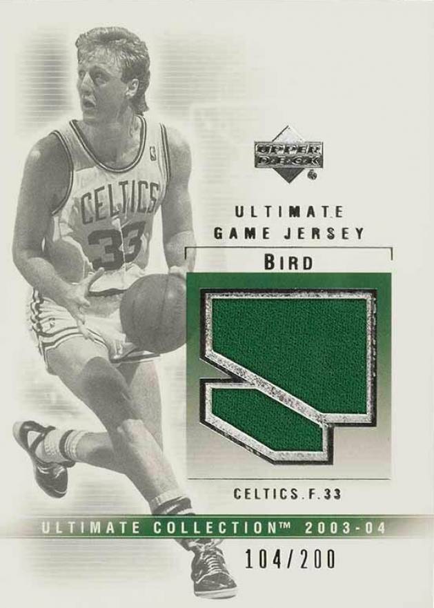 2003 Upper Deck Ultimate Collection Ultimate Game Jersey Larry Bird #LB-J Basketball Card