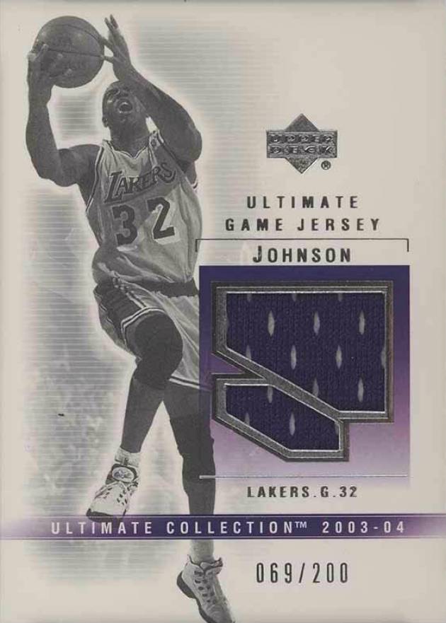 2003 Upper Deck Ultimate Collection Ultimate Game Jersey Magic Johnson #MA-J Basketball Card
