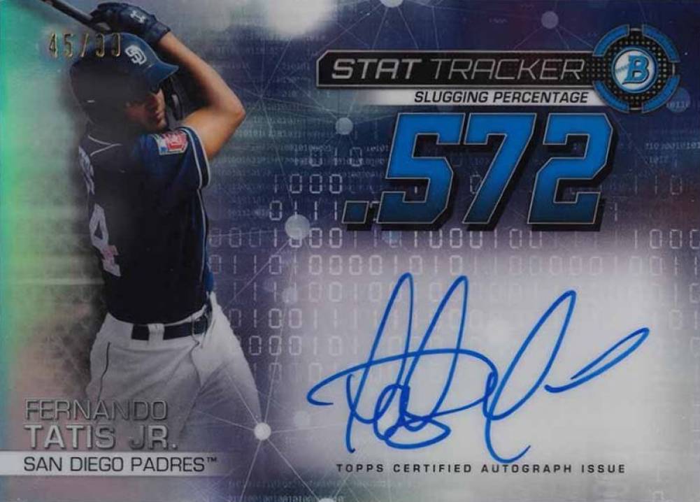 2019 Bowman Chrome Stat Tracker Autographs Fernando Tatis Jr. #FTJ Baseball Card