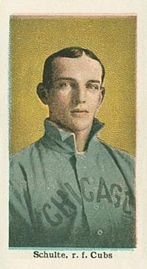1910 American Caramel Chicago Schulte, r.f. Cubs # Baseball Card
